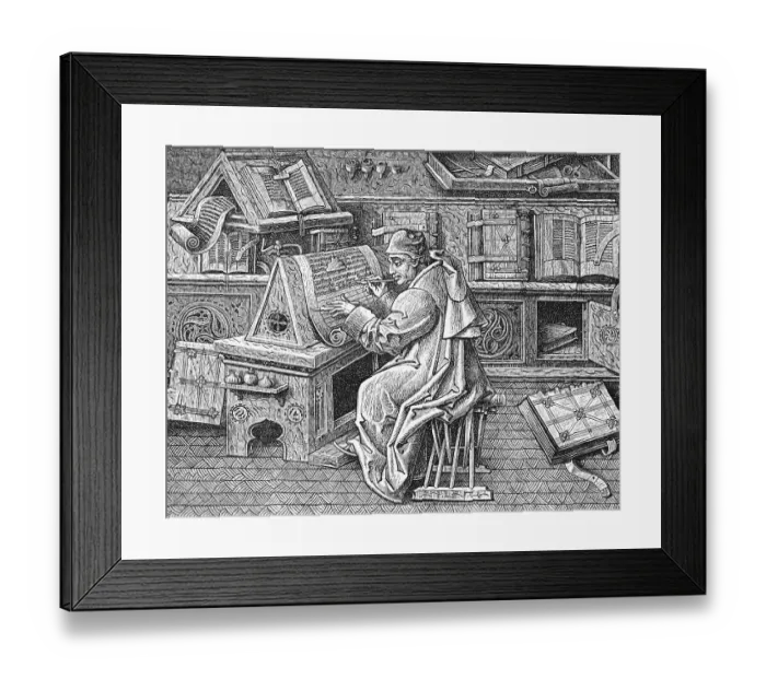 Framed Print : Jean Mielot Busy at Work