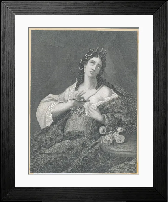 Framed Print : Cleopatra Poisoning Herself with Snake Venom Framed Print : Cleopatra Poisoning Herself with Snake Venom