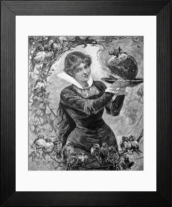 Framed Print : Woman Holding A Christmas Pudding Framed Print : Woman Holding A Christmas Pudding