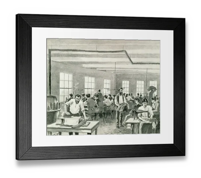 Framed Print : People Working in Sweat Shop Framed Print : People Working in Sweat Shop