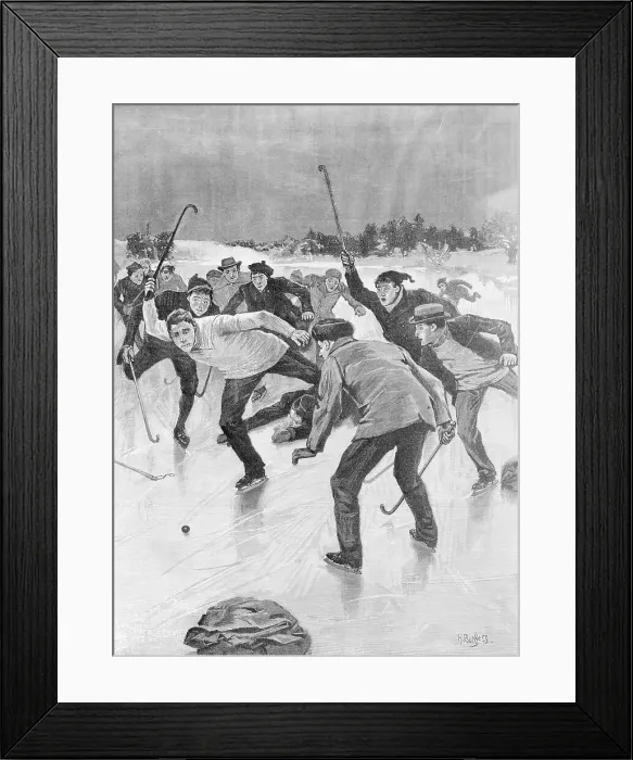 Framed Print : Men Playing Hockey Framed Print : Men Playing Hockey