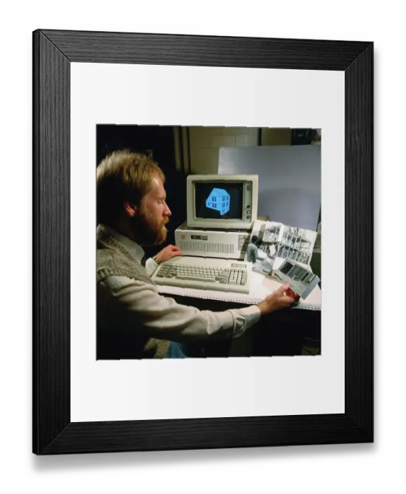 Framed Print : Architect Studying Structure Framed Print : Architect Studying Structure