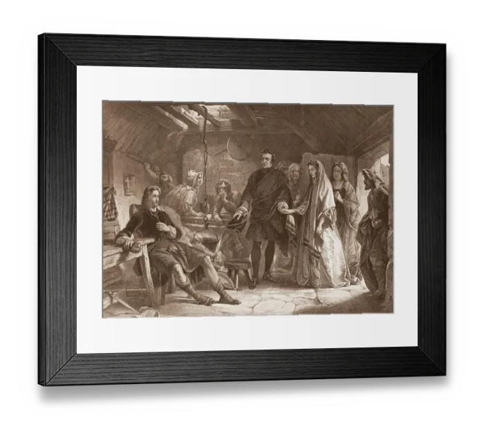 Framed Print : Bonnie Prince Charlie Meeting Woman Framed Print : Bonnie Prince Charlie Meeting Woman