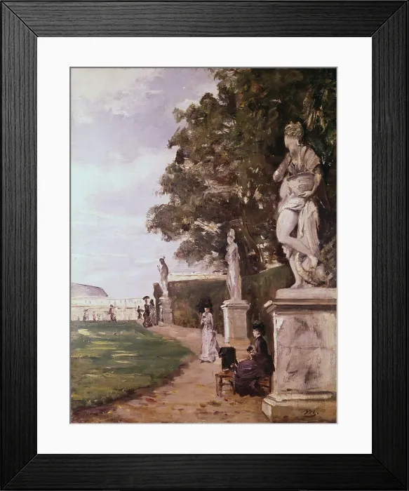 Framed Print : Corner of the Garden at Bellevue, with Flowers by Edouard Manet (attributed to) Framed Print : Corner of the Garden at Bellevue, with Flowers by Edouard Manet (attributed to)