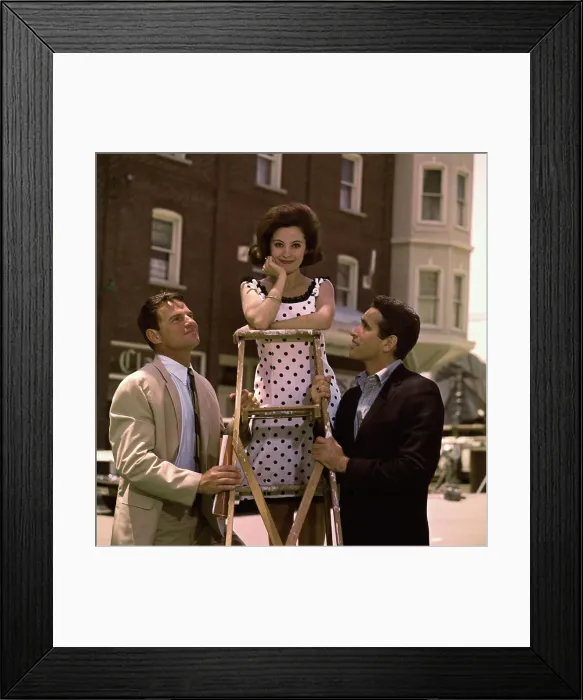 Framed Print : Rita Moreno Posing on a Ladder Framed Print : Rita Moreno Posing on a Ladder