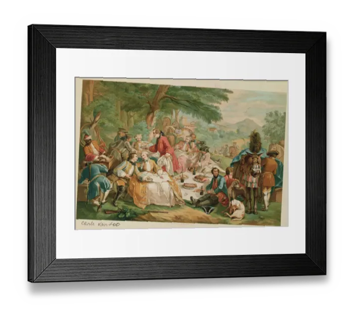 Framed Print : A Shooting Party at Lunch by Carle van Loo Framed Print : A Shooting Party at Lunch by Carle van Loo
