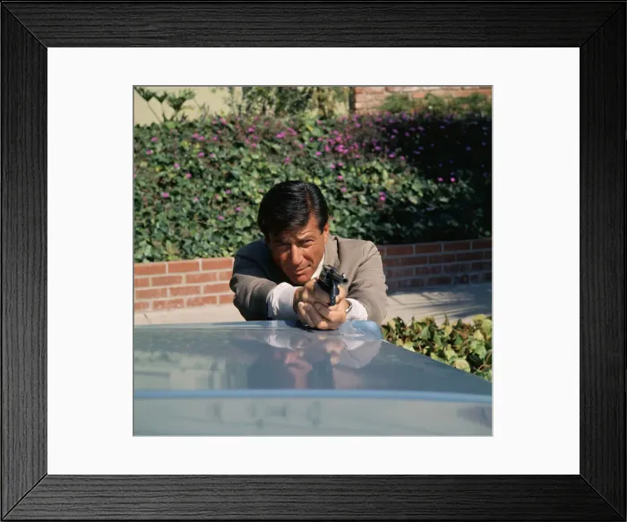 Framed Print : Efrem Zimbalist Jr. Pointing a Gun Framed Print : Efrem Zimbalist Jr. Pointing a Gun