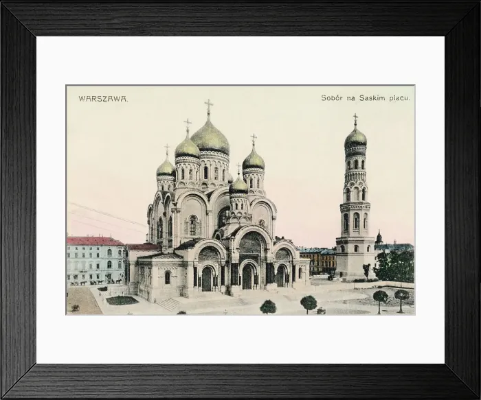 Framed Print : Postcard Showing Warsaw Cathedral Framed Print : Postcard Showing Warsaw Cathedral