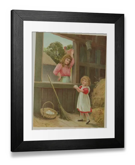 Framed Print : Little Girl Holding Egg Framed Print : Little Girl Holding Egg
