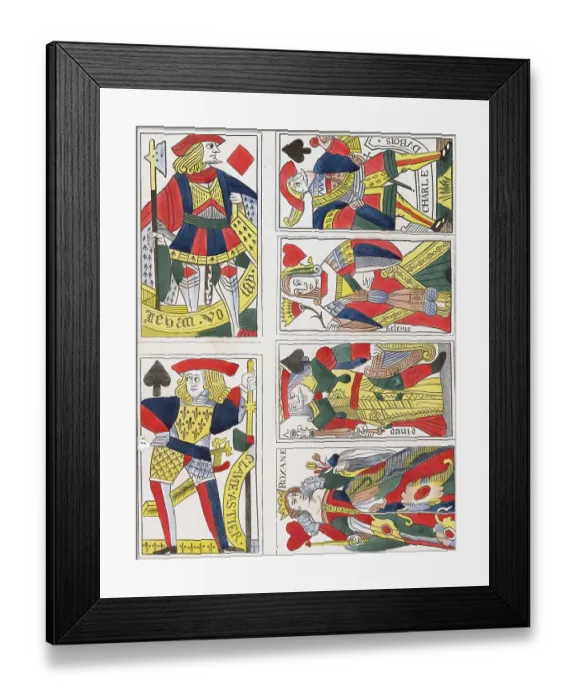 Framed Print : Nineteenth Century French Playing Cards Framed Print : Nineteenth Century French Playing Cards