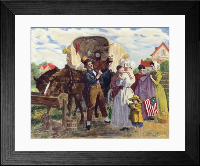 Framed Print : Painting of a Man Selling Wares Framed Print : Painting of a Man Selling Wares