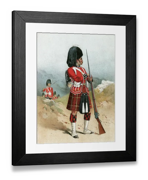 Framed Print : Tartan-Clad Scottish Soldier Framed Print : Tartan-Clad Scottish Soldier