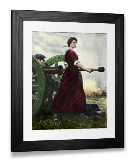 Framed Print : Molly Pitcher Loading Cannon Framed Print : Molly Pitcher Loading Cannon