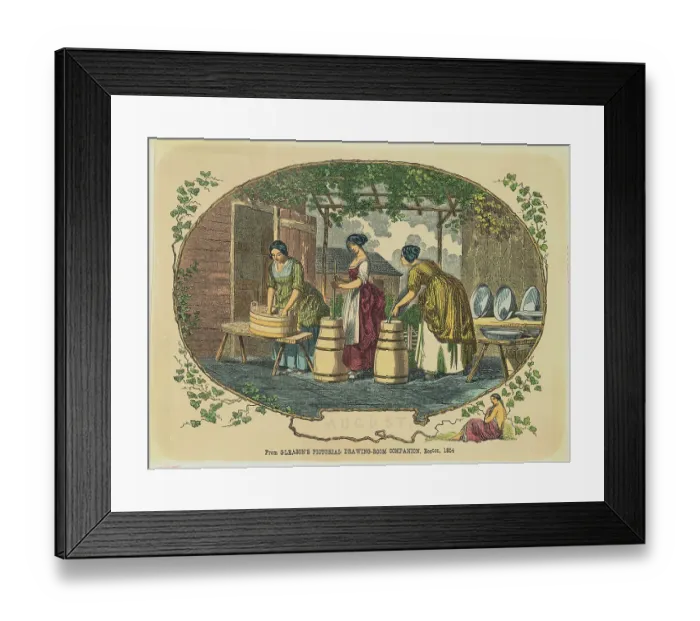Framed Print : Women Doing Housework Framed Print : Women Doing Housework
