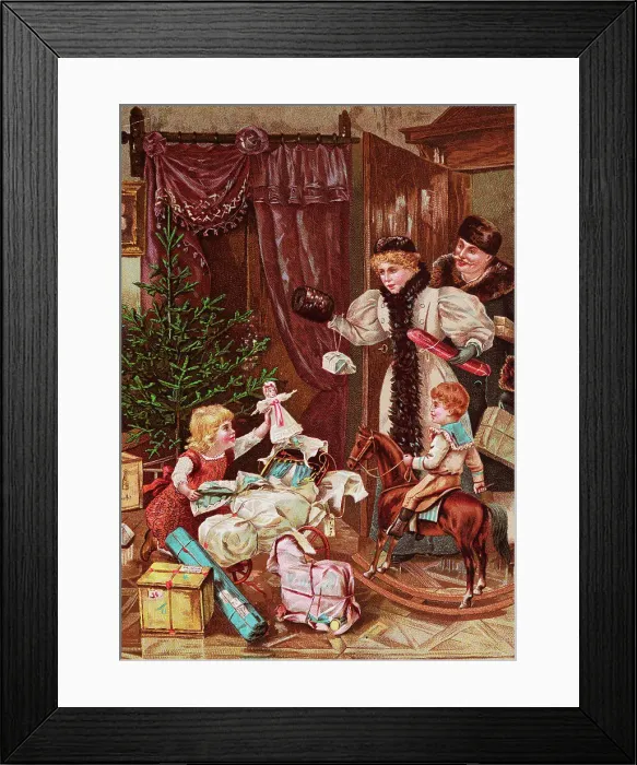 Framed Print : Parents and Children at Christmas