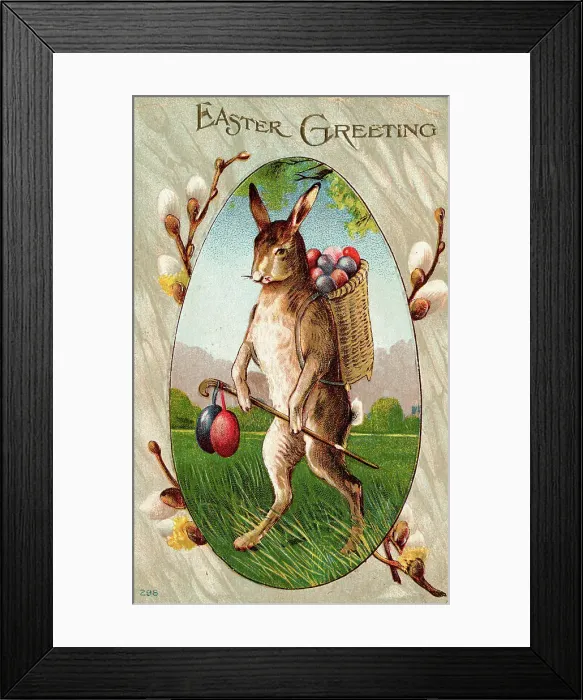 Framed Print : Rabbit Carrying Easter Eggs Framed Print : Rabbit Carrying Easter Eggs