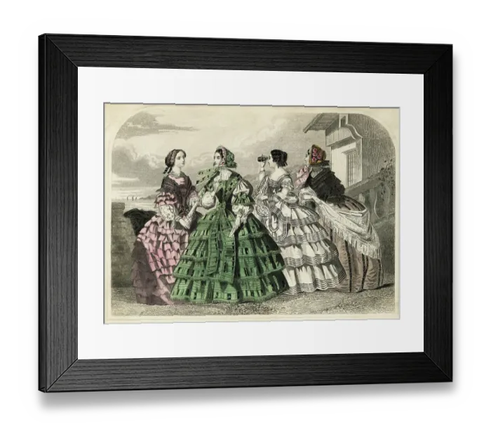 Framed Print : Women Wearing Godey's Fashions Framed Print : Women Wearing Godey's Fashions