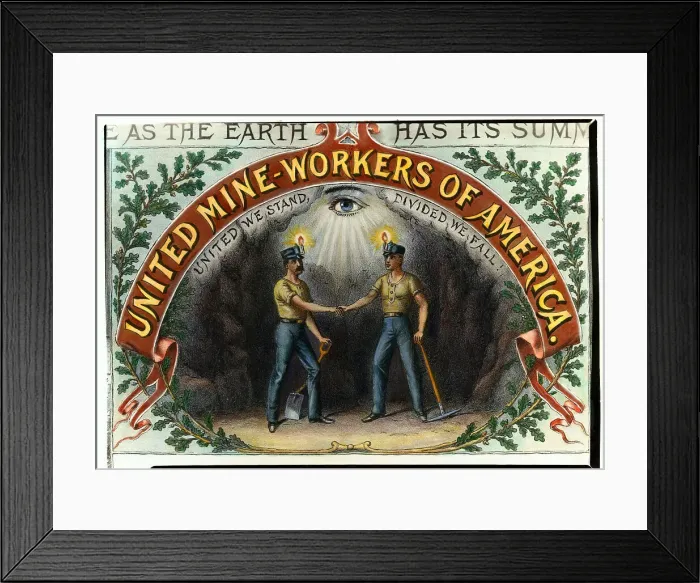 Framed Print : Emblem for United Mine Workers Poster Framed Print : Emblem for United Mine Workers Poster