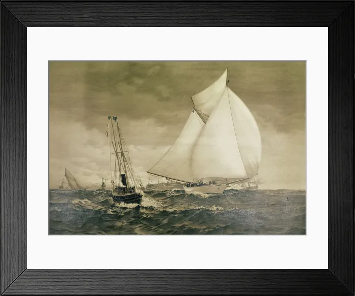 Framed Print : Painting of Yachting Race