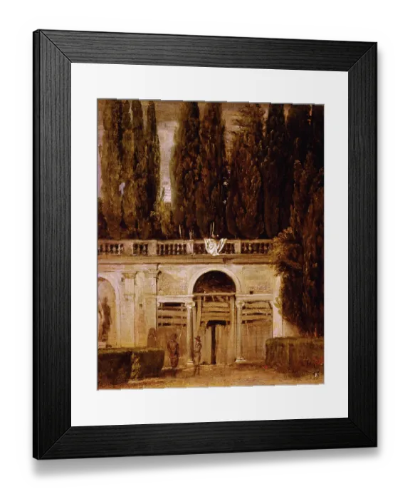 Framed Print : Italian Painting of Noble's Villa Court Framed Print : Italian Painting of Noble's Villa Court