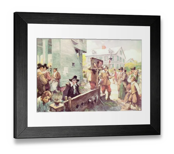 Framed Print : Drawing Showing Suspected Criminals in Stocks Framed Print : Drawing Showing Suspected Criminals in Stocks