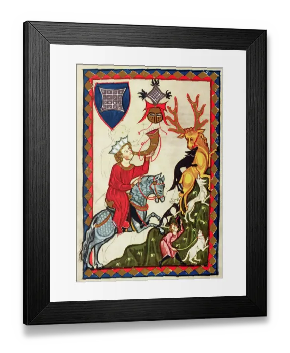 Framed Print : Painting of Hunting Scene Framed Print : Painting of Hunting Scene