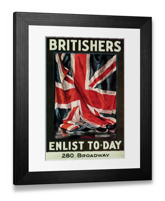 Framed Print : Britishers Enlist To-Day Recruitment Poster by Guy Lipscombe Framed Print : Britishers Enlist To-Day Recruitment Poster by Guy Lipscombe