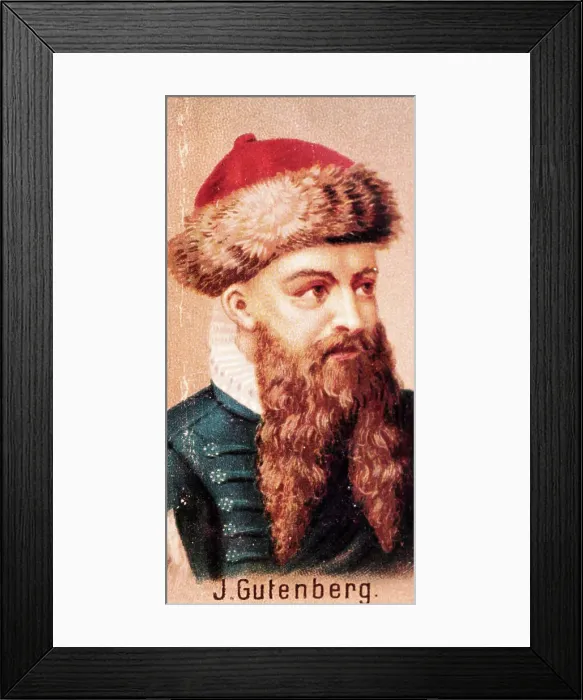 Framed Print : Painting of Early Printer Johannes Gutenberg Framed Print : Painting of Early Printer Johannes Gutenberg