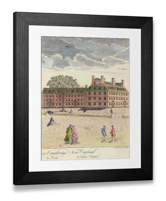 Framed Print : 18th-Century Engraving of Harvard College Framed Print : 18th-Century Engraving of Harvard College