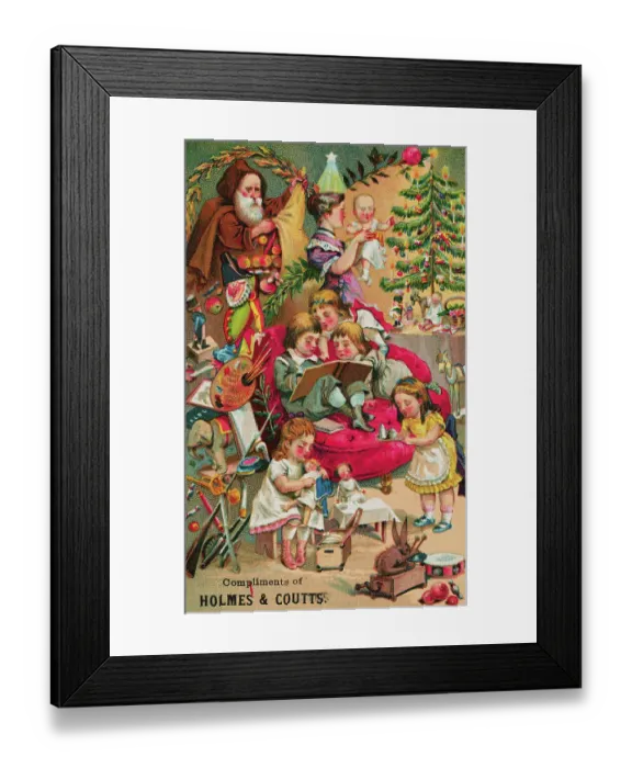 Framed Print : Family Christmas Scene Framed Print : Family Christmas Scene