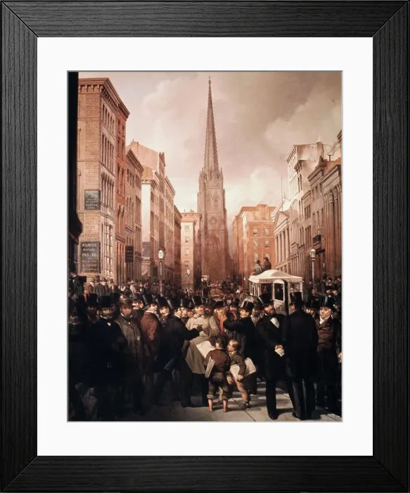 Framed Print : Wall Street, Half Past Two O'Clock, October 13, 1857 by James H. Cafferty and Charles G. Rosenberg Framed Print : Wall Street, Half Past Two O'Clock, October 13, 1857 by James H. Cafferty and Charles G. Rosenberg