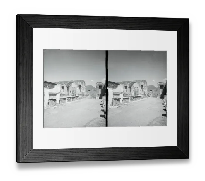 Framed Print : View of Triumphal Arch and Mount Vesuvius