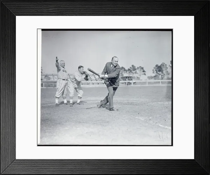 Framed Print : Ty Cobb Batting at Training Camp Framed Print : Ty Cobb Batting at Training Camp