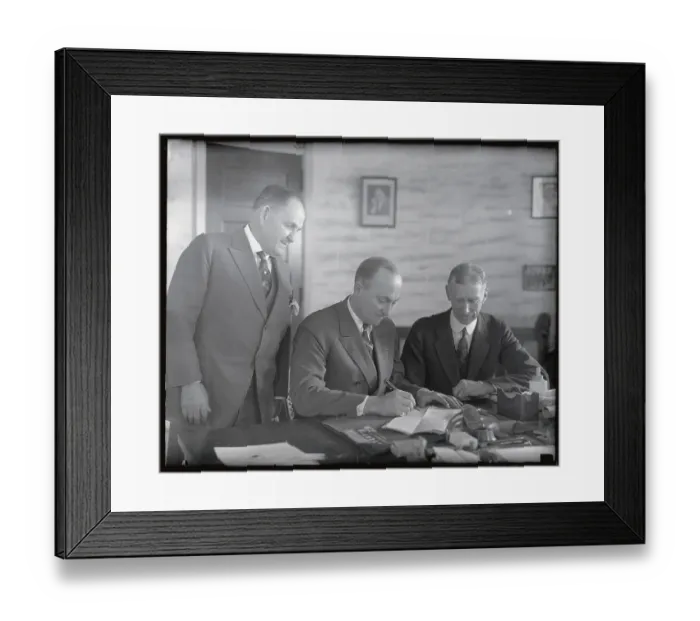Framed Print : Ty Cobb Signing Contract Framed Print : Ty Cobb Signing Contract