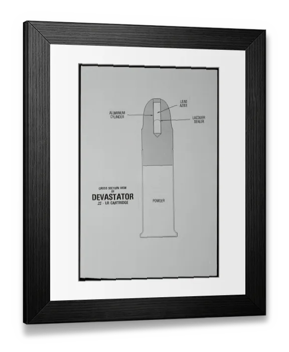 Framed Print : Cross Section Diagram of Devastator Bullet Framed Print : Cross Section Diagram of Devastator Bullet