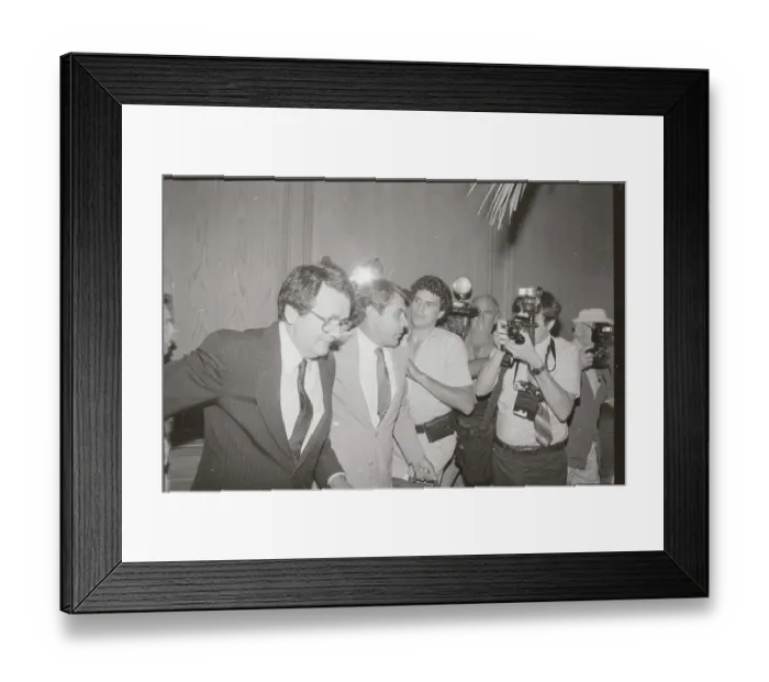 Framed Print : Raymond Donovan Being Ushered Past Press Framed Print : Raymond Donovan Being Ushered Past Press