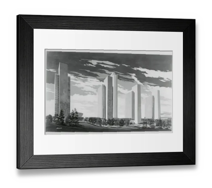 Framed Print : Drawing of Empire State Plaza Framed Print : Drawing of Empire State Plaza