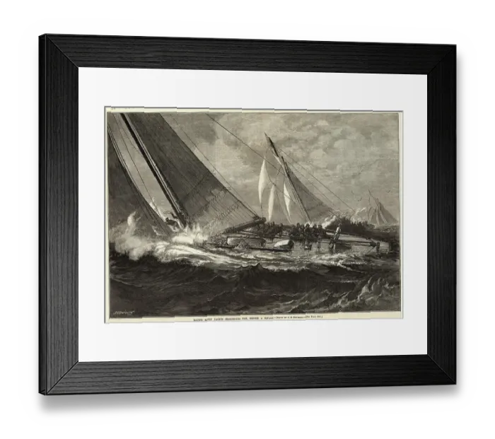 Framed Print : Crewmen Shortening a Sail