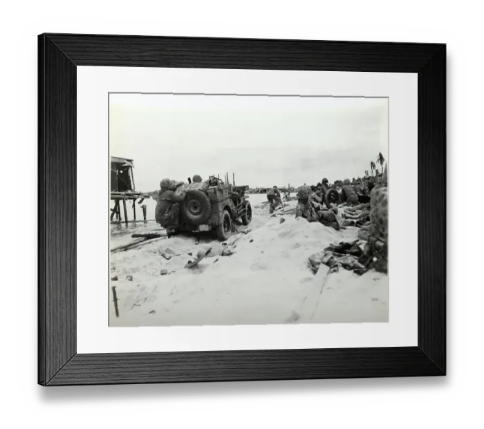 Framed Print : Tarawa Airport Under Seige Framed Print : Tarawa Airport Under Seige