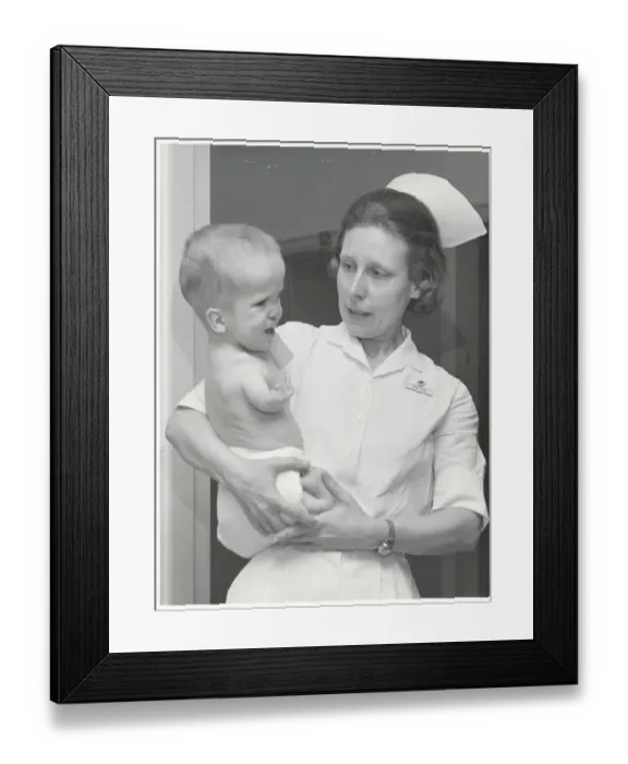Framed Print : Nurse Ruby Tate Holding David