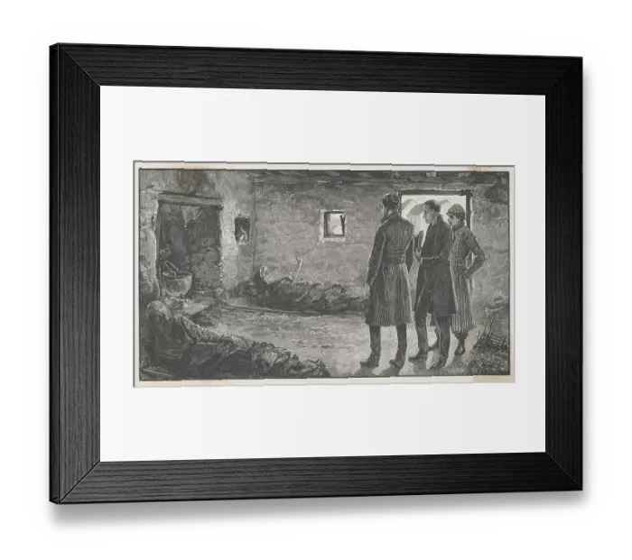 Framed Print : Men Visiting Sick Woman Framed Print : Men Visiting Sick Woman