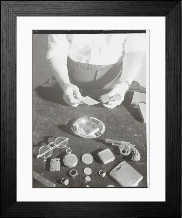 Framed Print : Man Dealing Cards Framed Print : Man Dealing Cards