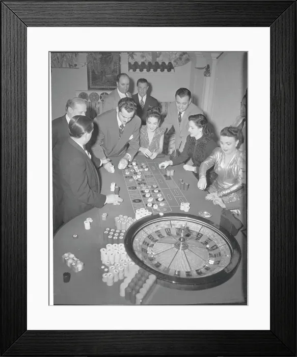 Framed Print : Patrons Watching Roulette Game Framed Print : Patrons Watching Roulette Game