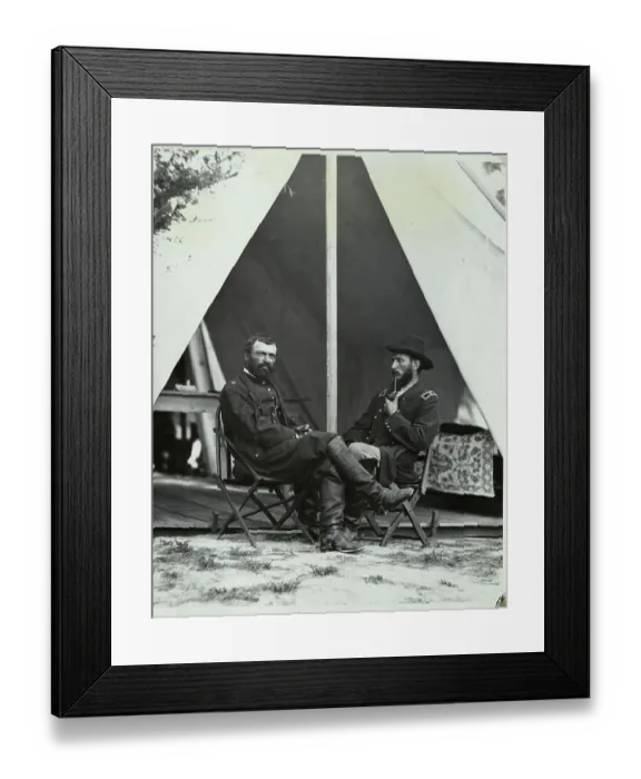 Framed Print : Civil War Officers In Front Of Tent Framed Print : Civil War Officers In Front Of Tent