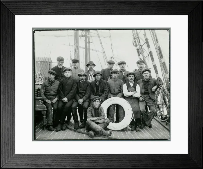 Framed Print : Sailing Crew Posing on Deck