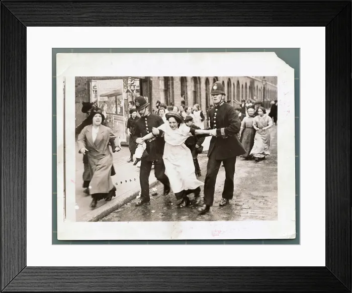 Framed Print : Woman Being Led Away During Anti German Riots Framed Print : Woman Being Led Away During Anti German Riots