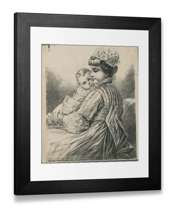 Framed Print : Mother Embracing Baby Framed Print : Mother Embracing Baby
