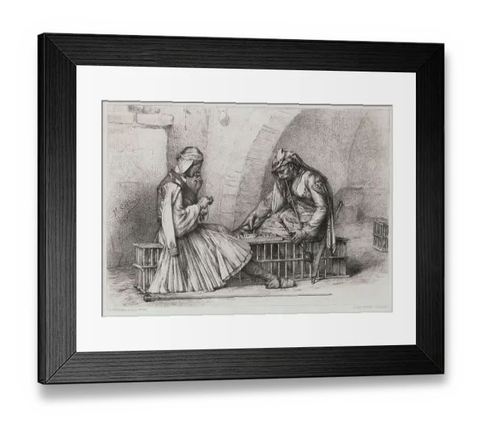 Framed Print : Two Albanian Men Playing Checkers Framed Print : Two Albanian Men Playing Checkers