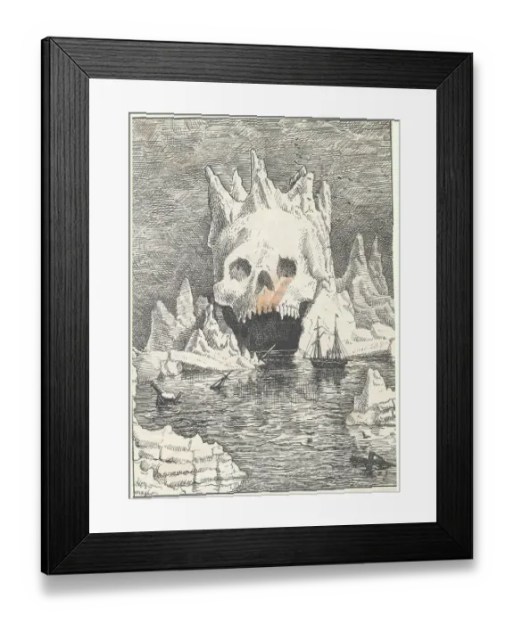 Framed Print : Ship Sailing into Skull Glacier Framed Print : Ship Sailing into Skull Glacier