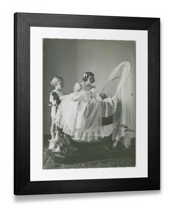 Framed Print : Children Viewing Baby Framed Print : Children Viewing Baby
